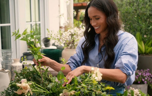 With Love, Meghan Features the Holly Chapple Pillow in Stunning Floral Designs