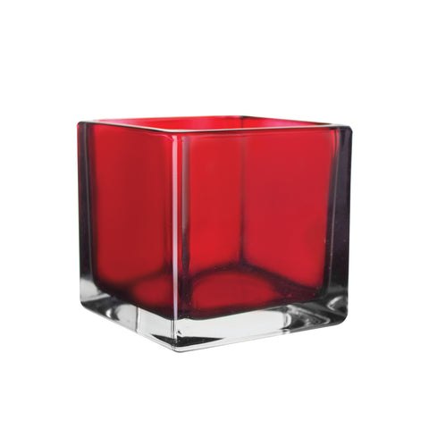 Colored Square Glass Vase