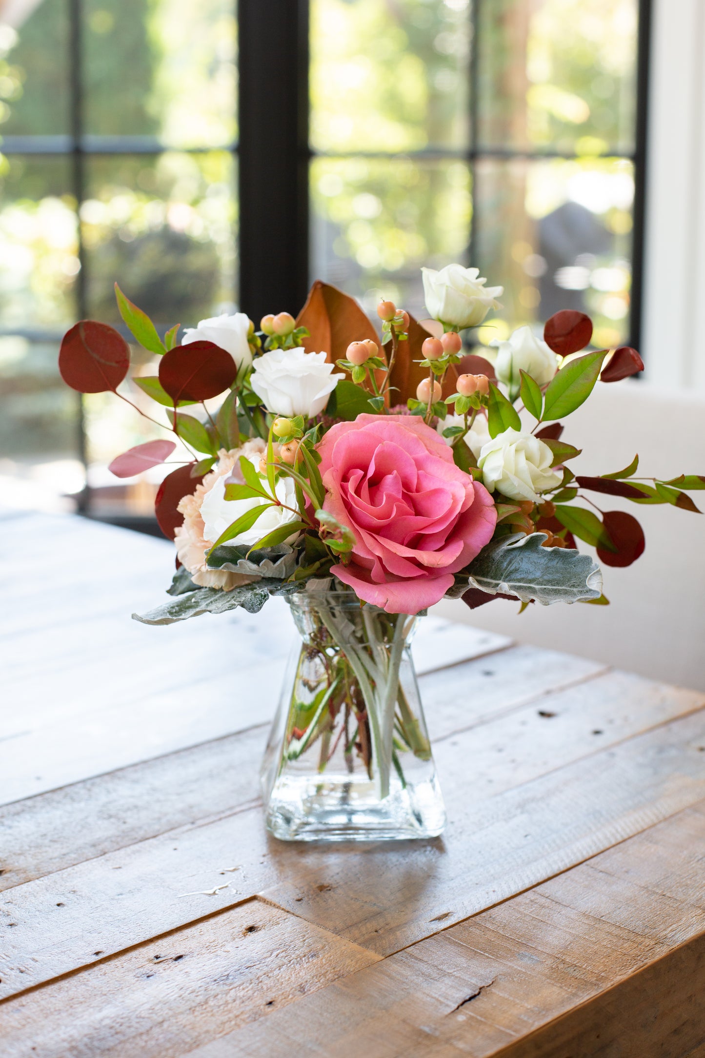 Gathered Square Glass Vase