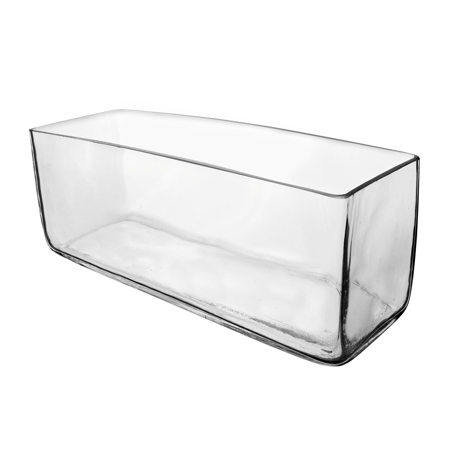 46 & Spruce glass rectangle vase 11 3/4 x 4 x 4 1/2 inch, ideal for creating stylish floral arrangements.