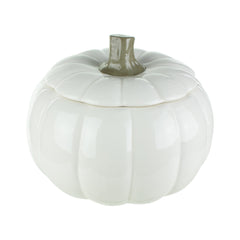 White Classic Pumpkin w/Lid - Perfect for the Fall Season