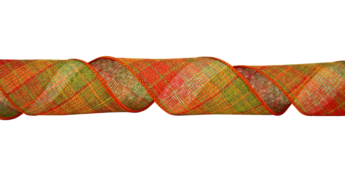 Falling for you Plaid Fall Ribbon, #40 -- 50 Yard Rolls