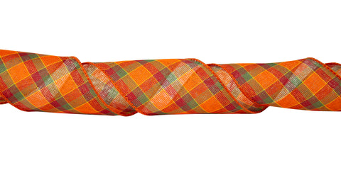 Harvest Plaid Fall Ribbon, #9 -- 50 Yard Rolls