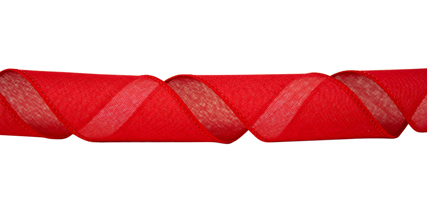 Holiday Linen Red Ribbon -- 50 Yard Rolls