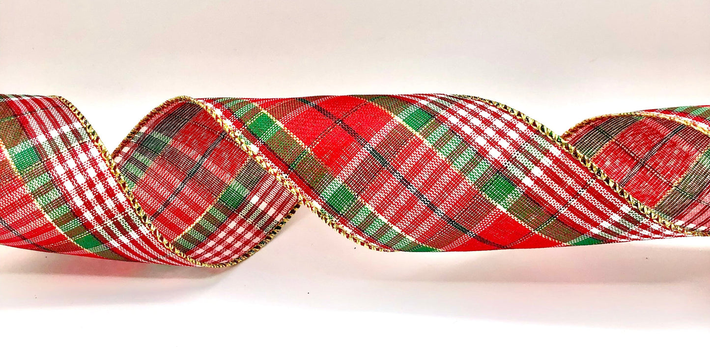 Rudolph Plaid Holiday Ribbon -- 50 Yard Rolls