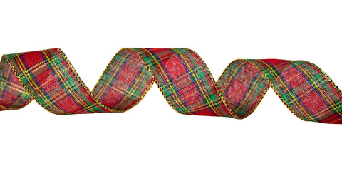 Traditional Plaid Holiday Ribbon, #9 -- 50 Yard Rolls