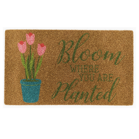 'Bloom Where You Are Planted' Spring Doormat