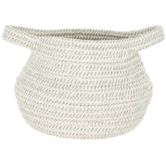 Cable Basket in Heathered Grey